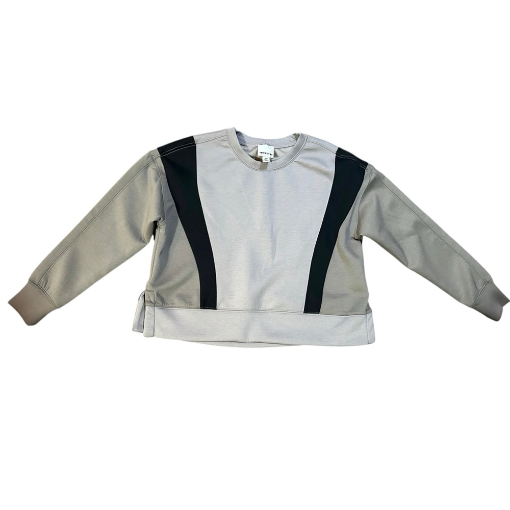 Women's Industry Public Clothing Gray Black Colorblock Sweatshirt S - Picture 2 of 7